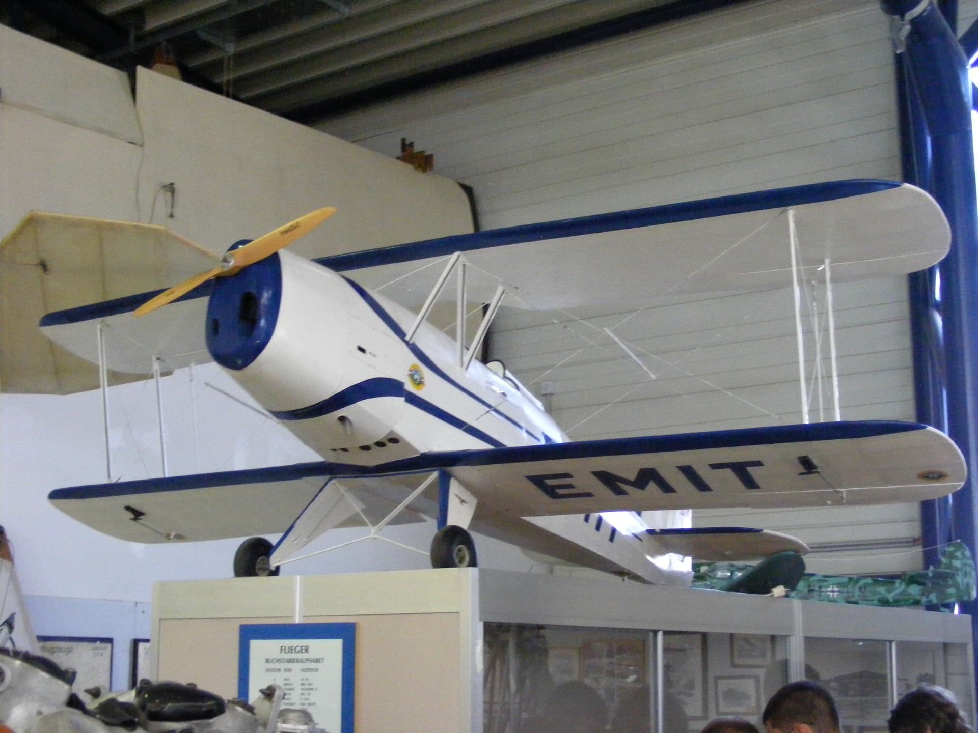A Bücker Jungmann biplane on static museum display