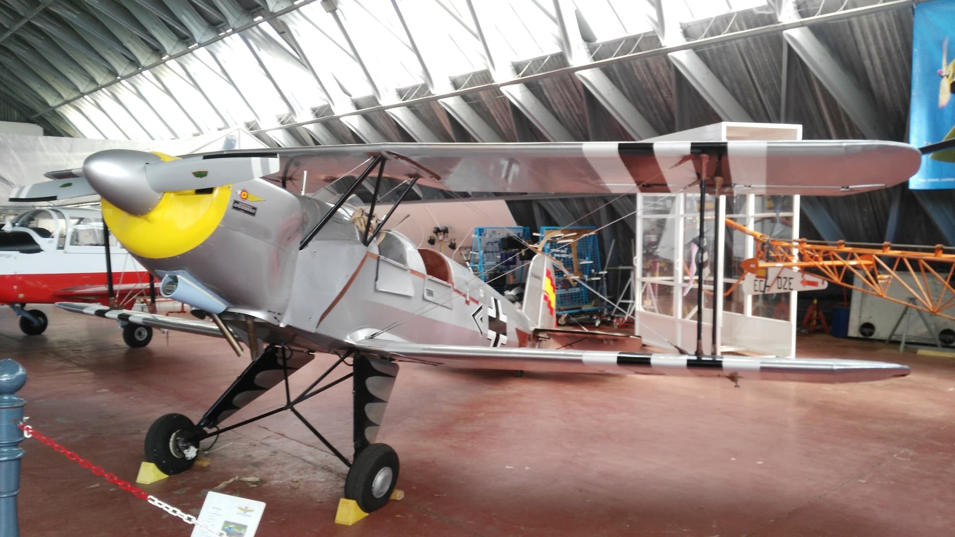 A Bücker Bü 131 Jungmann parked at Rozas airfield