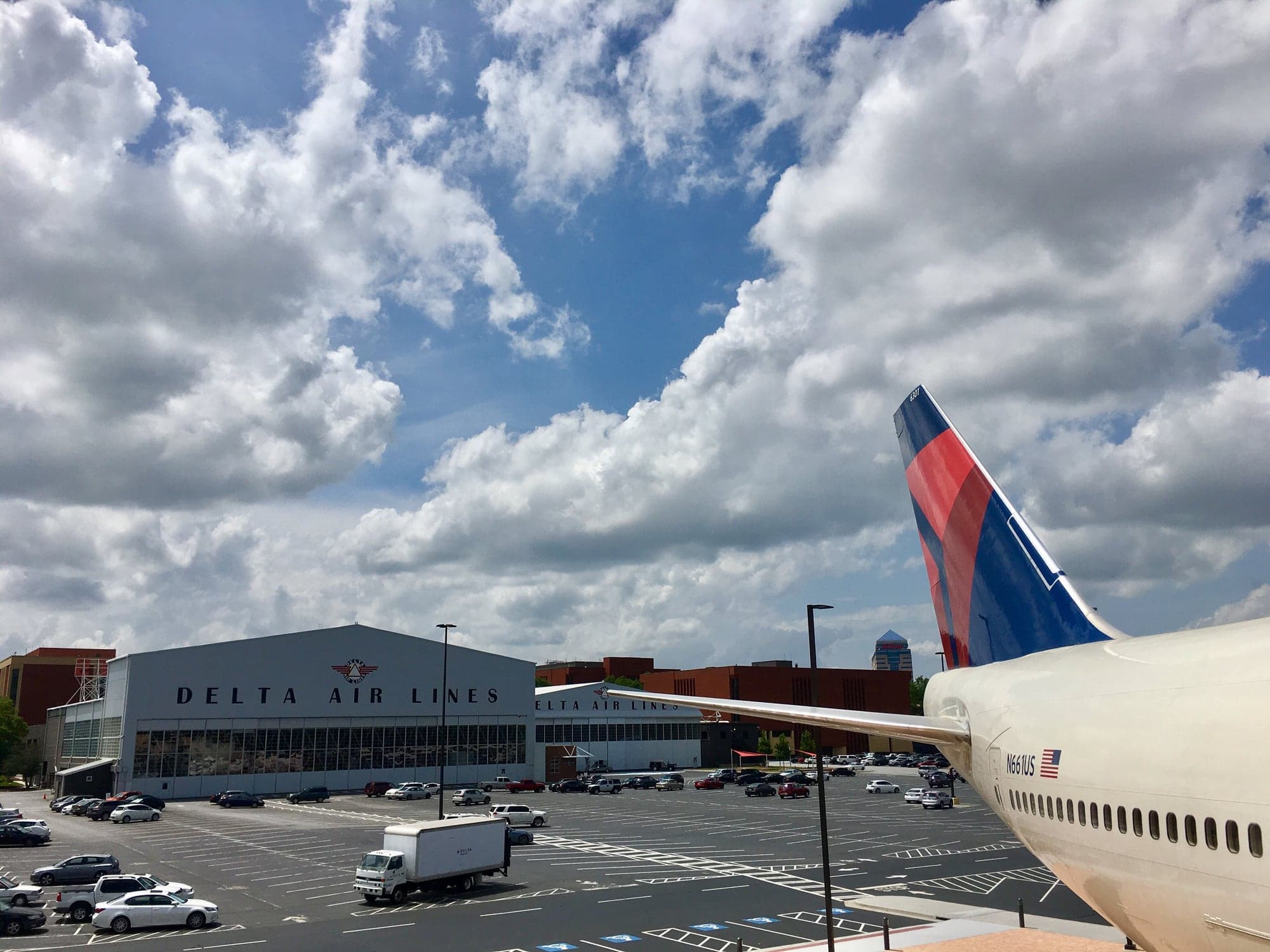 Inside the Delta Flight Museum at Atlanta, in the airline's two pre-war maintenance hangars, photographed in May 2017.