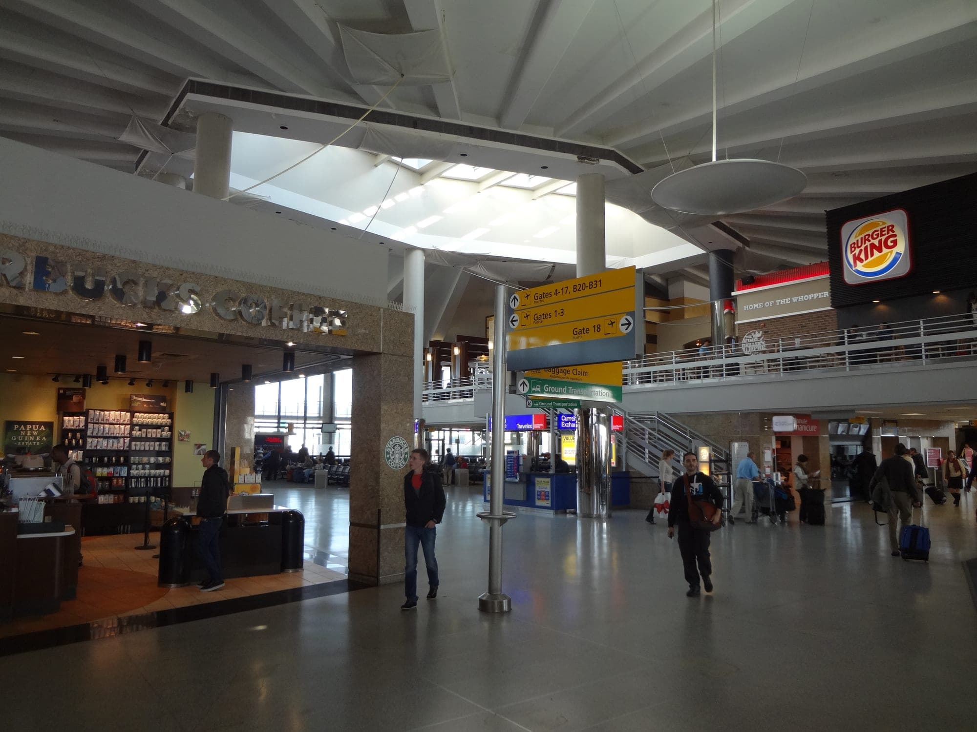 Inside the former Pan Am Worldport at Kennedy airport, its circular concourse still recognisable.