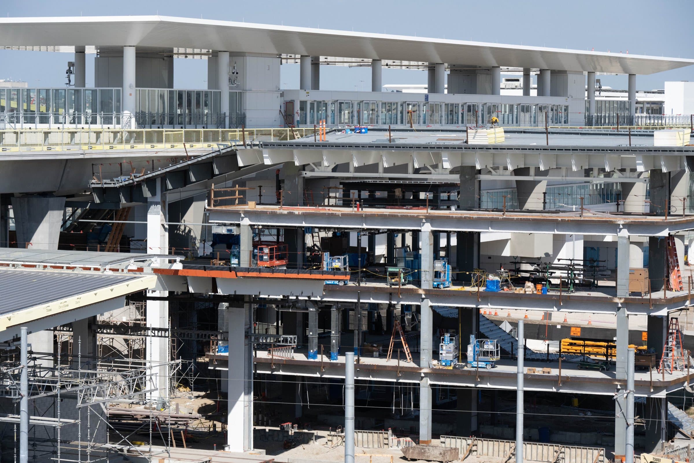 The LAX/Metro Transit Center under construction in September 2023