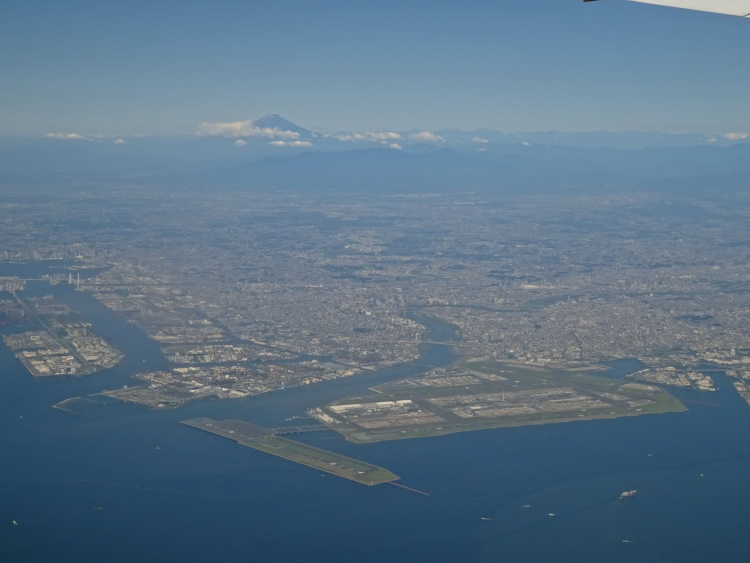 Haneda and Tokyo Bay with Mount Fuji on the horizon, 2023