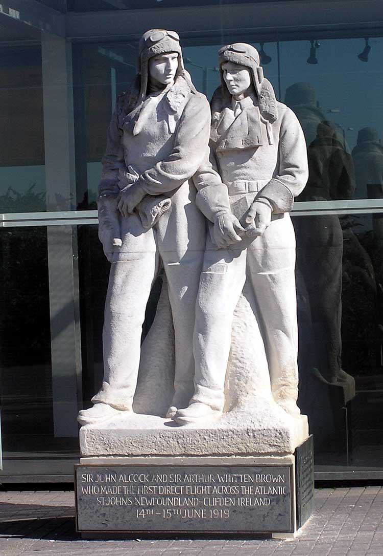 William McMillan's statue of Alcock and Brown at Heathrow Airport