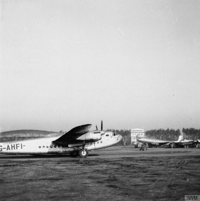 Skyways' civil Avro York G-AHFI taxiing at Wunstorf in November 1948