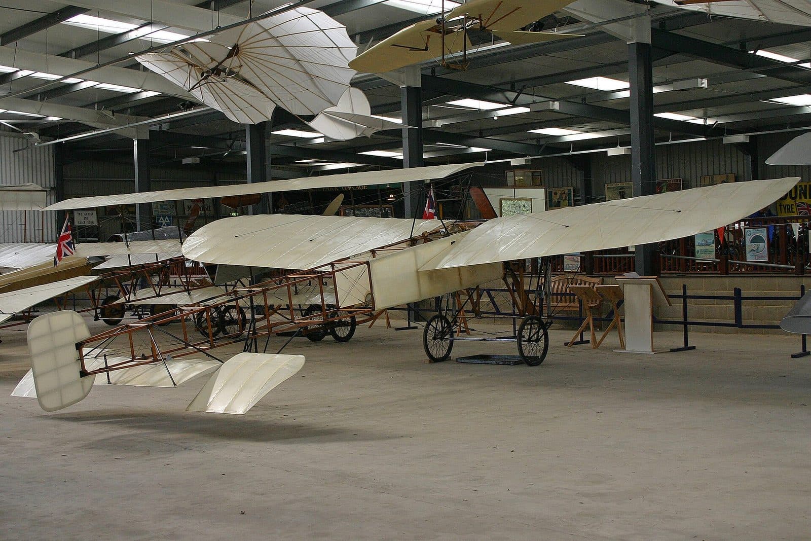 The Shuttleworth Collection's 1909 Blériot XI, G-AANG, the world's oldest airworthy aeroplane, in its hangar at Old Warden.