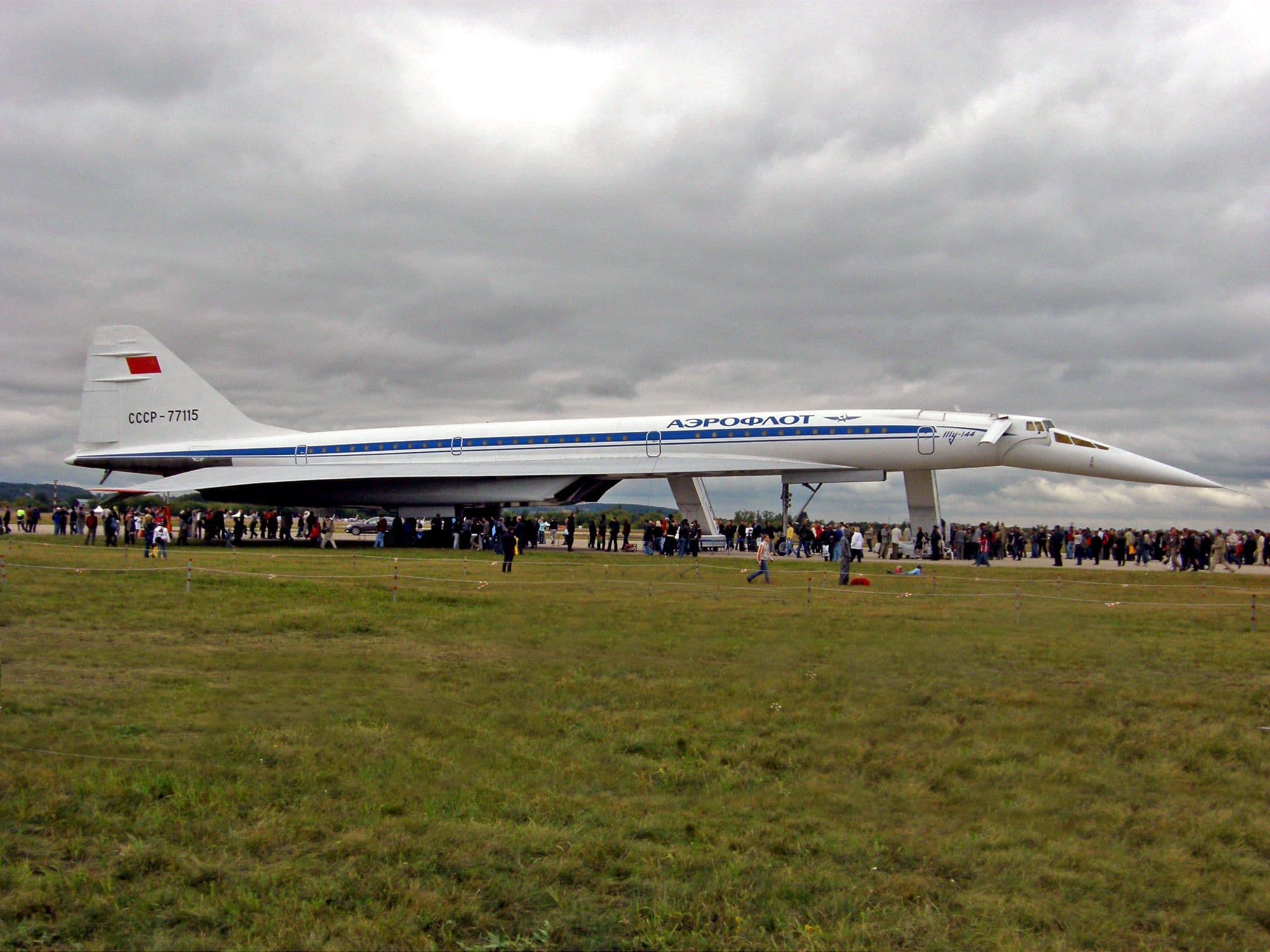 A Tupolev Tu-144 preserved in Russia in 2009: the Soviet supersonic airliner that flew two months before Concorde
