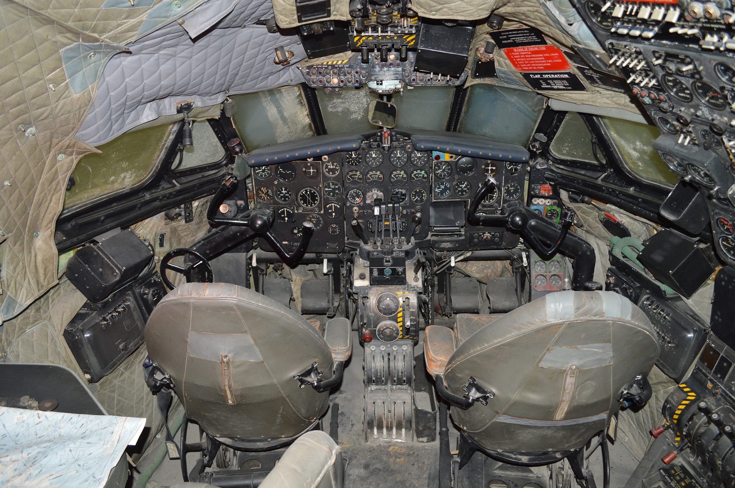 The flight deck of a de Havilland Comet 2, the layout BOAC's first jet crews were trained on