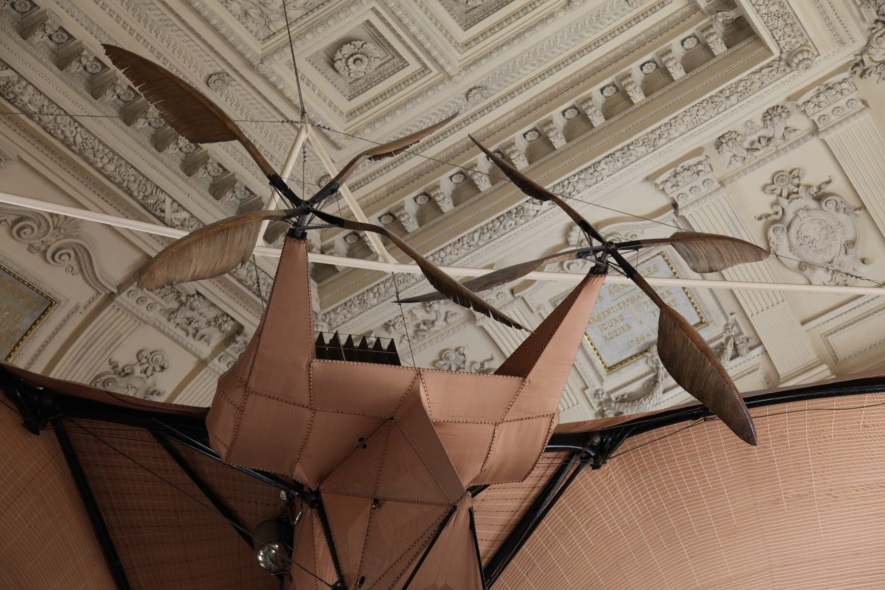 Clément Ader's bat-winged Avion III preserved at the Musée des arts et métiers in Paris.