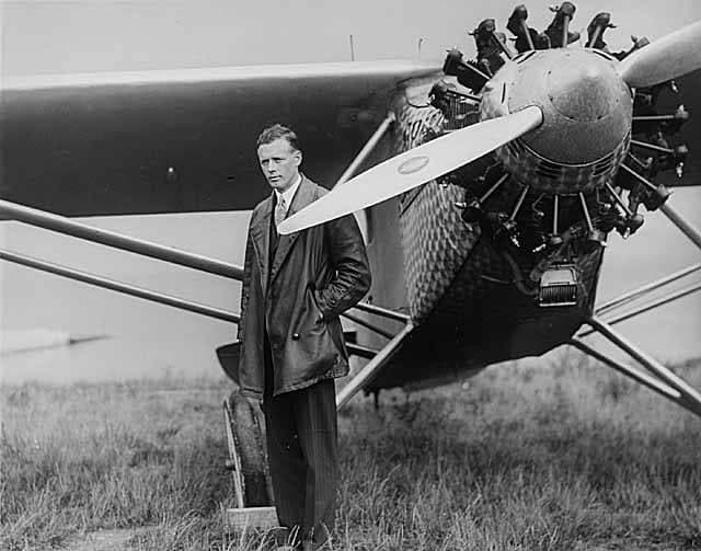 Lindbergh with the Spirit at Sand Point, Seattle, one of the eighty-two cities of his tour of the United States.