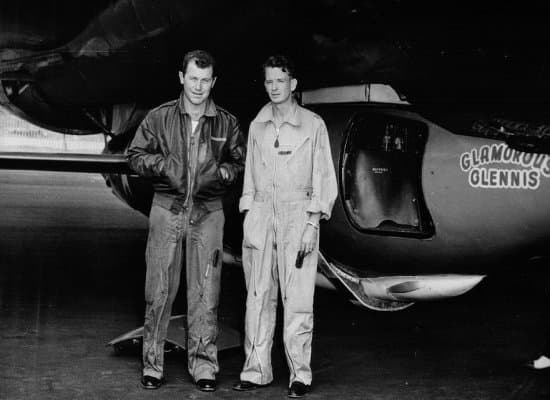 Chuck Yeager and Jack Ridley, the engineer who worked out the stabiliser trick that gave the X-1 control near Mach 1