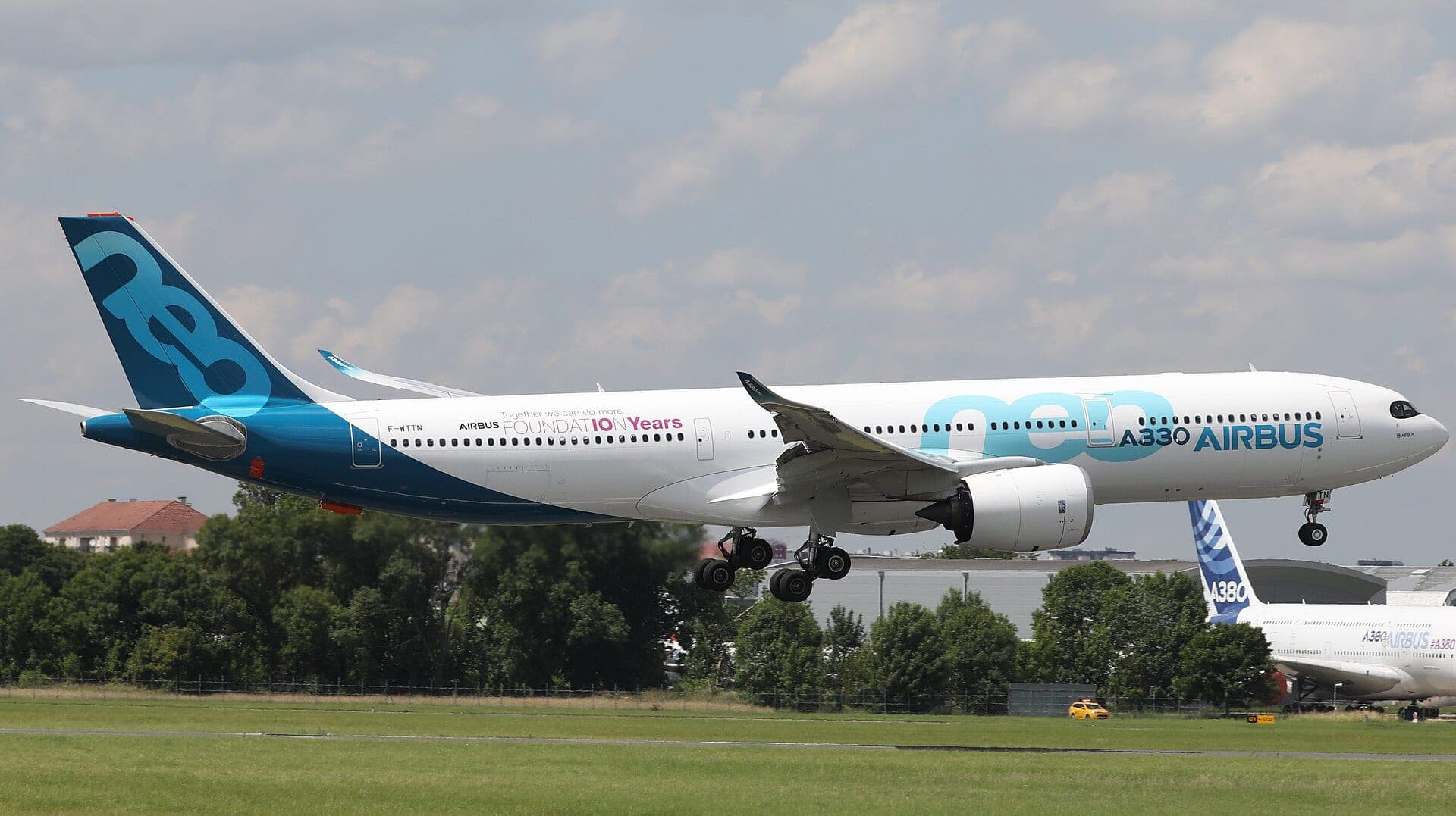 The Airbus A330neo demonstrator at the Paris Air Show in 2019