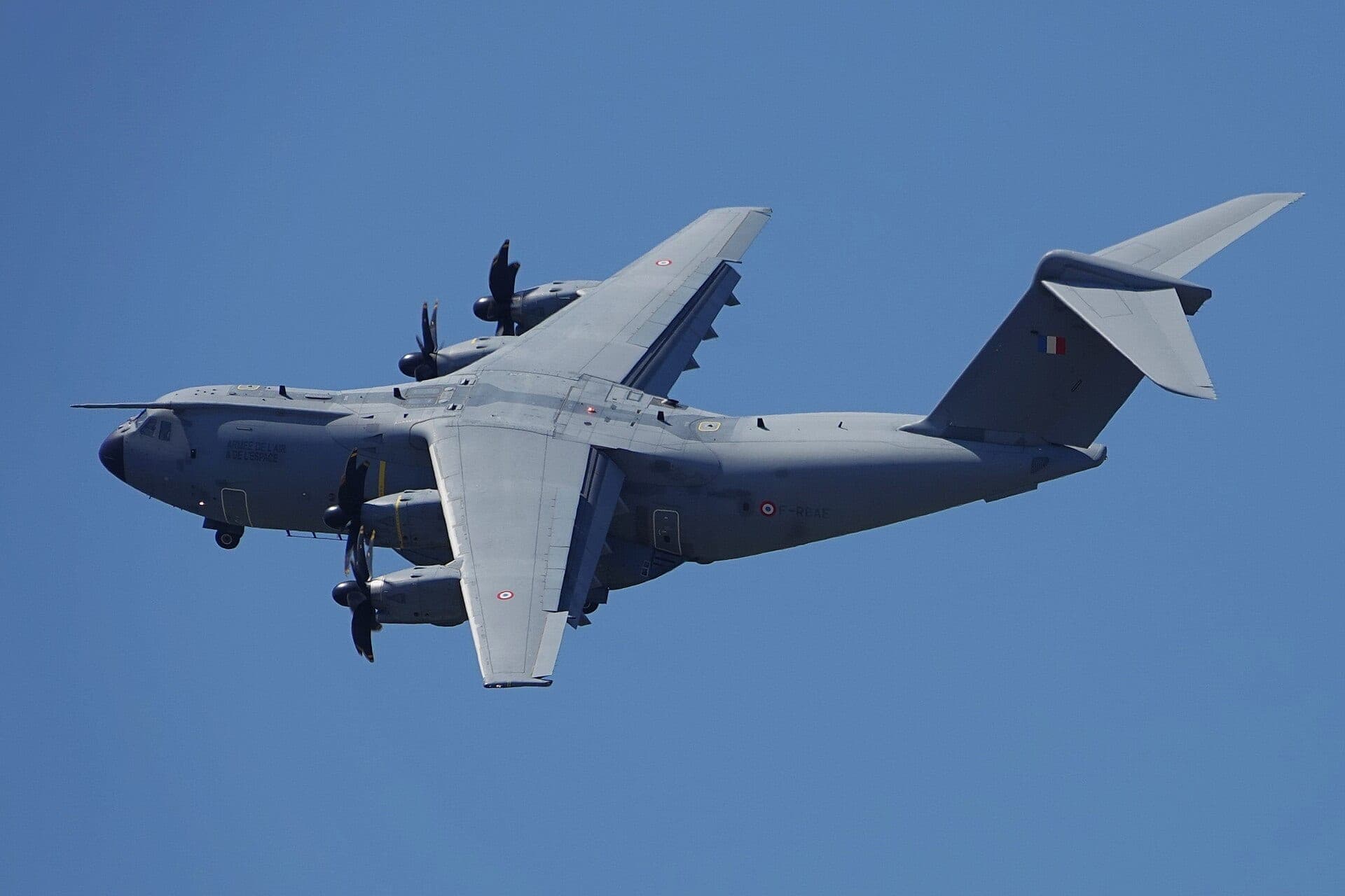 A French Air and Space Force A400M Atlas at the Paris Air Show in 2025