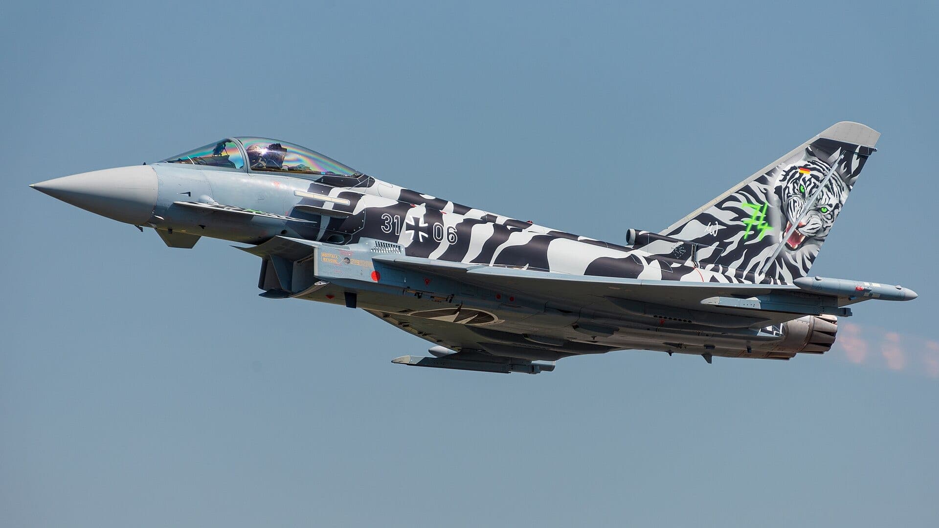 A German Air Force Eurofighter Typhoon at the Royal International Air Tattoo in 2024