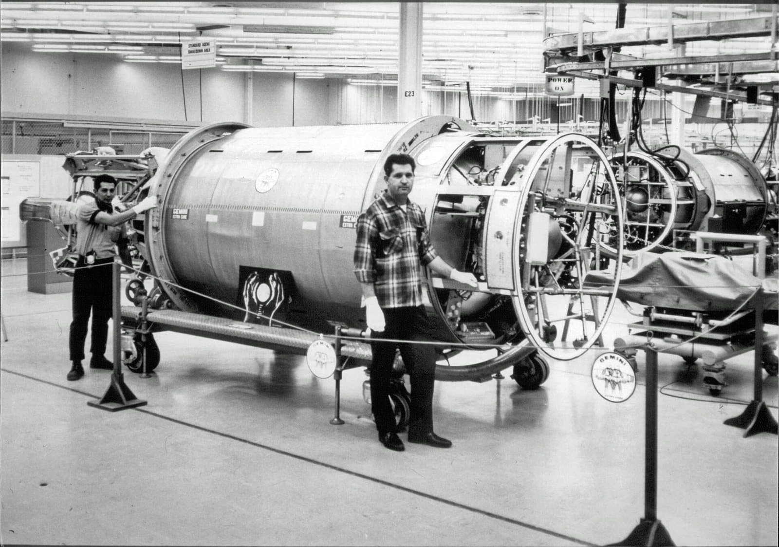 Agena upper-stage spacecraft lined up in production at Lockheed